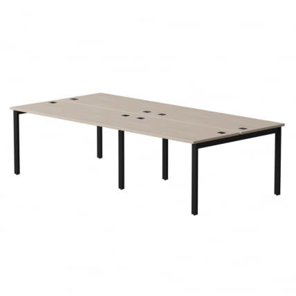 Бенч-система на 4 места на металлокаркасе, опоры 90 гр Everprof EVO 254S118 Дуб Соната Черный_0