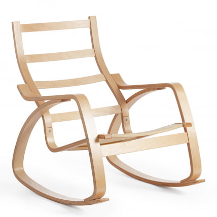 Кресло-качалка mod. AX3005 дерево береза, ткань: полиэстер/хлопок, 61х94,5х104 см, дерево: дуб #3, ткань бежевая 1501-4_5