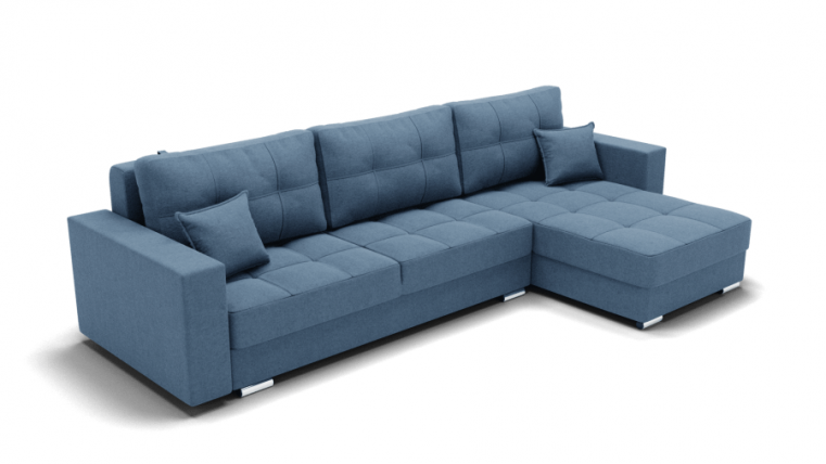 Диван Талисман-3 угол левый/правый (ЗР) Цвет фасада: Голубой; Тип: Левый/правый; Материал фасада: Металл/Велюр_0