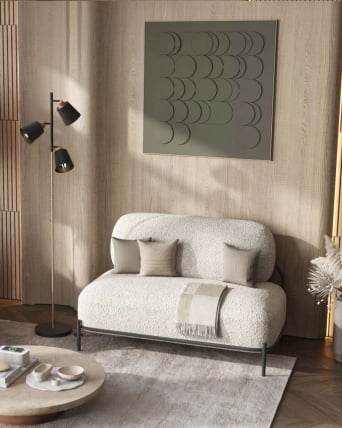 Диван Стоун ткань букле Молочный_8