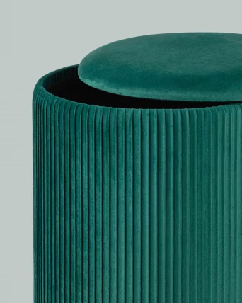 Пуф Шарлотта с ящиком велюр Зеленый_3