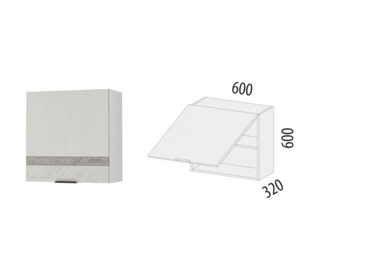 Шкаф над вытяжкой (с системой плавного закрывания) Бостон 104.14_3