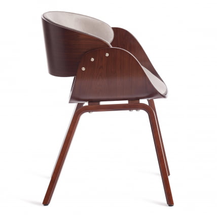 Стул LANDO (mod.8036) дерево / ткань, 59х53х75 см, орех/серый_1