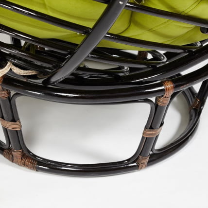 Кресло ПАПАСАН 23/01 В /с подушкой/ диаметр подушки 125 см, 115х101х104 см, Антикуе бровн (античный черно-коричневый), флок Олива, 23 / PAPASAN W Antique brown_5