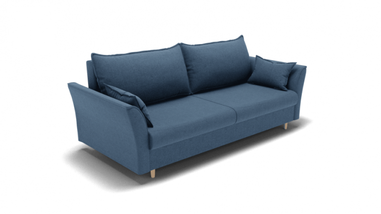 Диван Барселона-1 независимый пружинный блок (ЗР) Цвет фасада: Голубой; Тип: Прямой; Материал фасада: Металл/Велюр_0