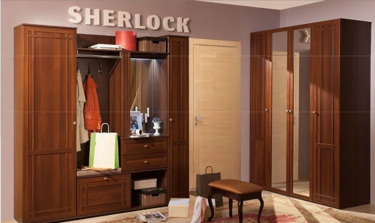 Шкаф для обуви Шерлоcк 73 лев Орех шоколадный / Sherlock_1
