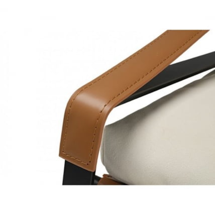 Кожаное кресло ERK-LC03-GY, коричневое, белое_5