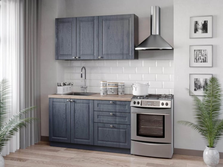 Шкаф кухонный 600 высокий Мокка ЛД 274.450.000.175 Черный Дуб фактурный антрацит_1