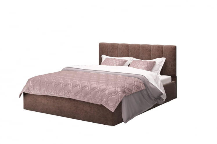 Кровать Элен 1600*2000 мм, велюр Роcк 05, коричневый / Rock_0