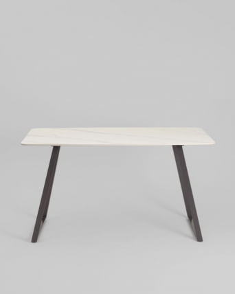 Стол обеденный Vermont 140*80 см керамика белая ножки серые_2