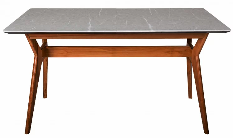 Стол раскладной Нарвик 120-160 ОРЕХ-Мрамор Бьянко_2