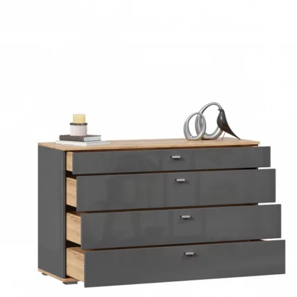 Комод 1200 с 4 ящиками и зеркалом Фиджи 011 Дуб Золотой Антрацит_7