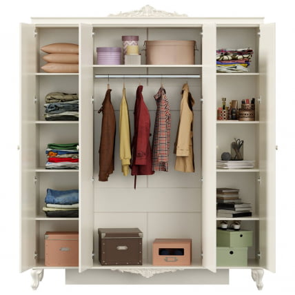 Шкаф четырехстворчатый Луиза ЛД 665.112.000 Алебастр_1