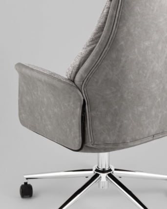 Кресло офисное ТопЧаирс Неома светло-серый экокожа ткань / TopChairs Neoma_4