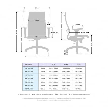 Кресло офисное МЕТТА Комплект 10/2D, Основание 17834 Комплект 3 Коричневое_4