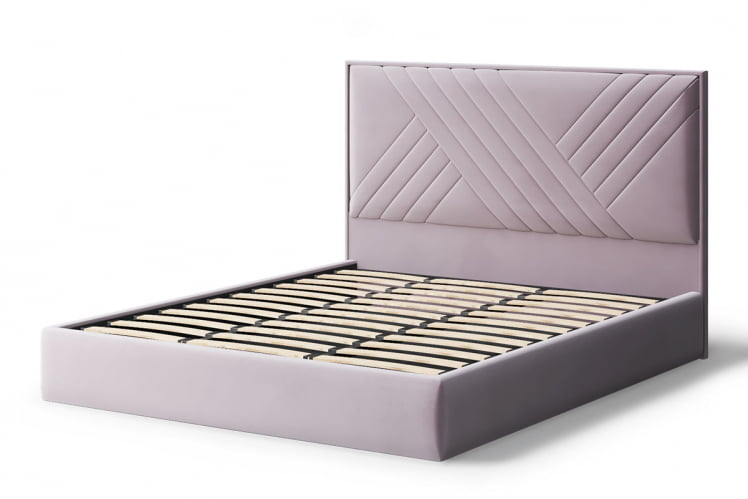 Кровать МИРА 2000*1400мм (без опор), велюр НЕО 15 (лиловый), (б/основания, б/матраса) / NEO_1