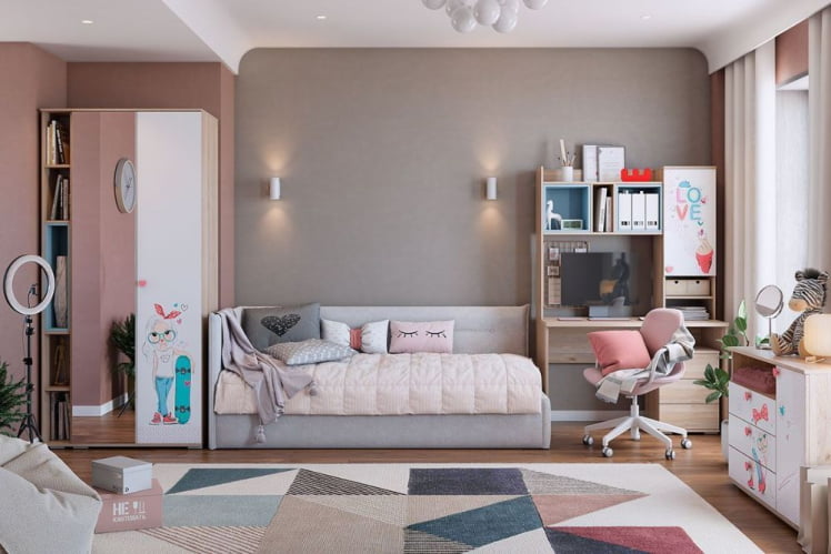 Детская Алина №1 дуб мария/белый_0