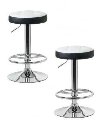 Табурет барный ДОБРИН БРУНО (бело-черный) 2 шт / DOBRIN BRUNO_0