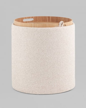 Пуф-столик с ящиком Хюгге S букле бежевый_7