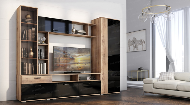 Гостиная Крокус Дуб вотан/Белый глянец_0