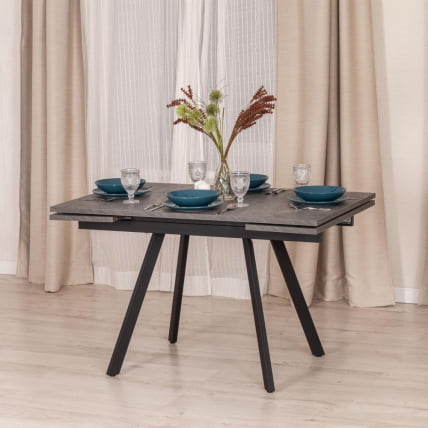 Стол VIGO ЛДСП/HPL/металл, 120 x 80 x 30 х 30 х 75 см, Гранит темный/черный_11