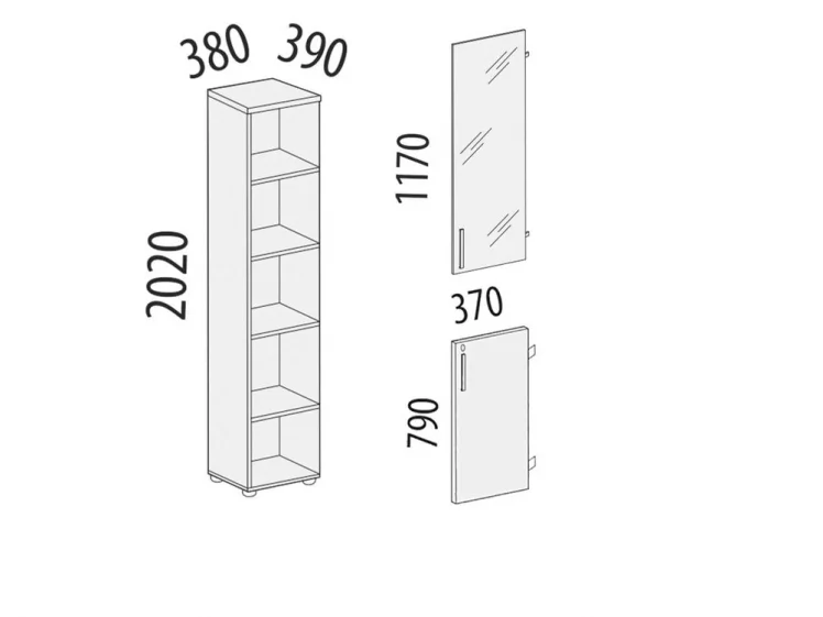 Стеллаж закрытый Альфа 63 138 Дуб Кобург_4