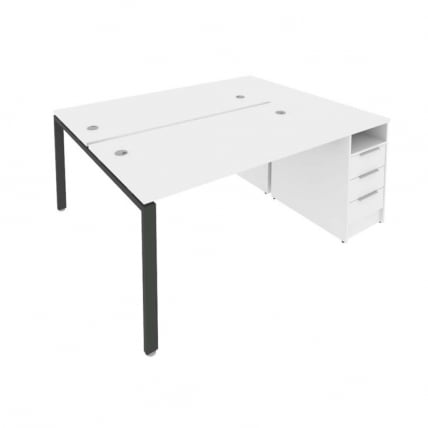 Рабочая станция с опорной тумбой Metal System Б.РС-СТП-2.3 Белый/Антрацит_0