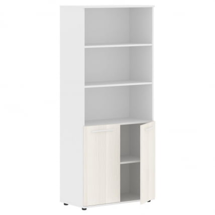 Шкаф с одним комплектом глухих малых дверей ЕДИС ЕХCС 85.5 Ясень Траун Белый Белый / EDIS EHCS_1