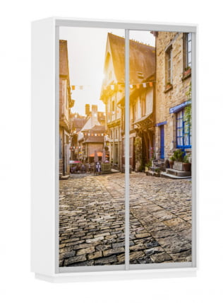 Шкаф-купе двухдверный Экспресс Дуо 1400х2400х Улица/Белый снег / 1400х2400h_0