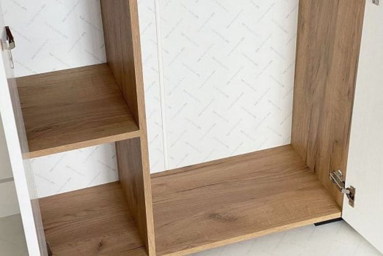 Шкаф двухдверный Бери MPR-024 Дуб крафт золотой/белое дерево_8