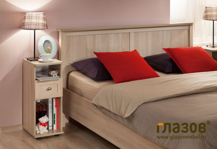 Кровать (1400) Sherlock 43 Дуб Сонома (спальня)_1