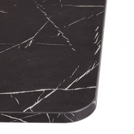 Стол обеденный FOX раздвижной ЛДСП, 68.6x110-145x75 см, Мрамор черный/Белый_11