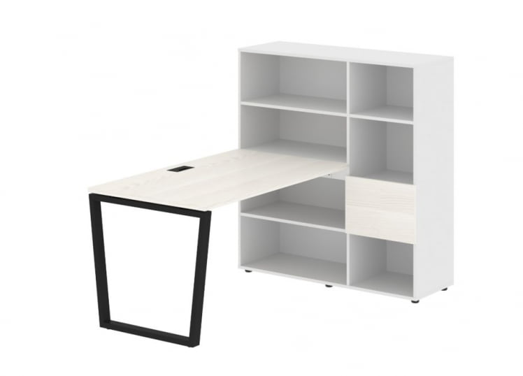 Рабочая станция ЕДИС ЕВРСТ 1213 Ясень Траун Черный Белый / EDIS EVRST_0