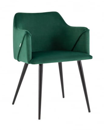 Стул с подлокотниками Джоэл велюр Зеленый_0