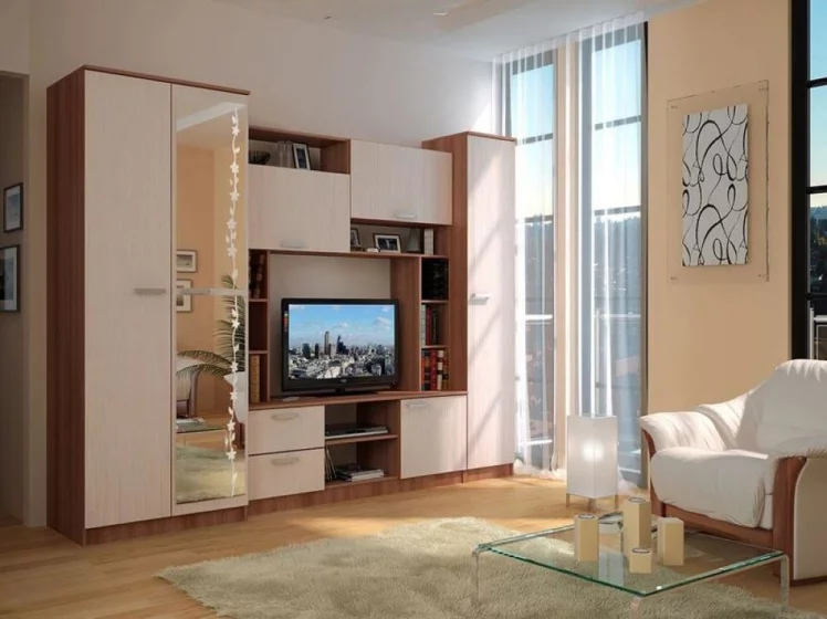 Гостиная Флора Ясень Шимо тёмный светлый_1