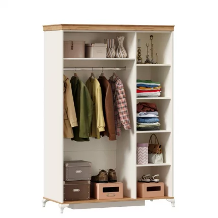 Шкаф трехстворчатый Вилладжио Алебастр/Дуб золотой_2