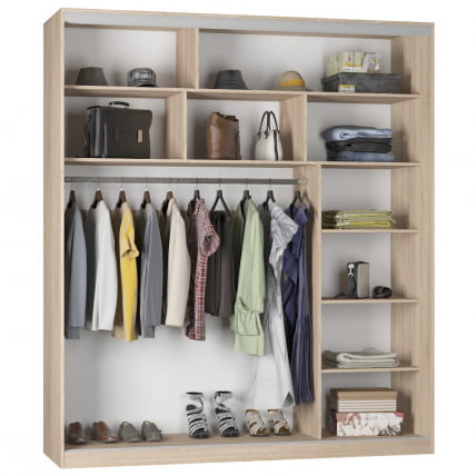 Шкаф-купе B-230х200х60-1(ДСС-Белый-D8D8D8)_1