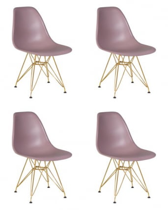 Стул обеденный ДОБРИН ДСР (ножки золотые, цвет сиреневый (П-04)) 4 шт / DOBRIN DSR (P-04))_0