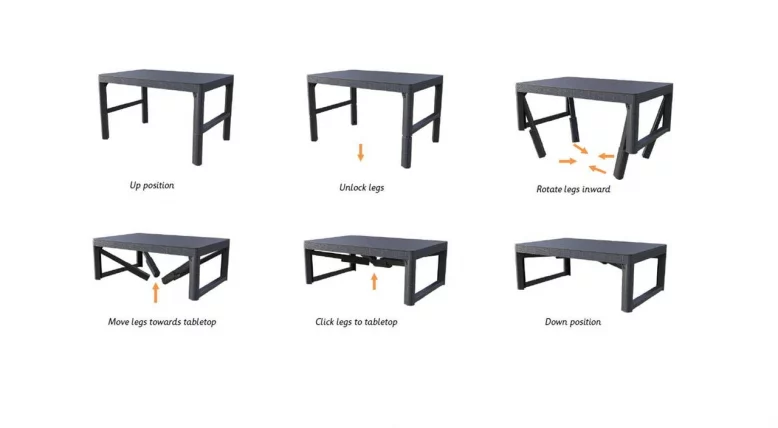 Столик Lyon rattan table Графит_3