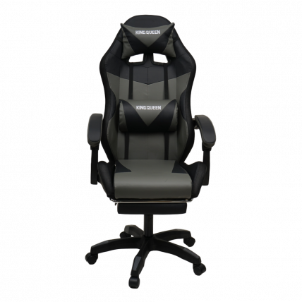 Кресло 908 KINGQUEEN цвет черный/темно серый с массажем и подсветкой 908-black-dgrey-mass_2