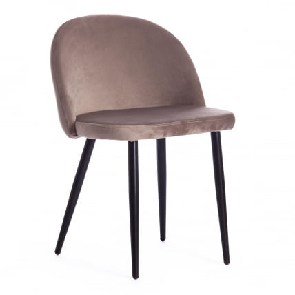 Стул MELODY (mod. 4997) металл/вельвет, 52х49х78см, серо-бежевый/черные ножки_0