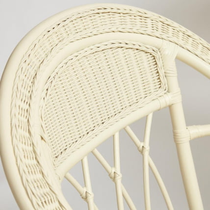 Комплект для отдыха MICHELLE ( стол со стеклом+ диван + 2 кресла + подушки) TCH White (белый), Ткань рубчик, цвет кремовый_19