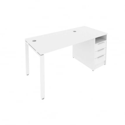 Рабочая станция с опорной тумбой Metal System Б.РС-СТП -1.2 Белый_0