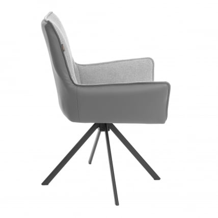 Кресло Murano/Мурано опора 360, велюр/букле (HYP)/Экокожа, светло-серый/графит_1