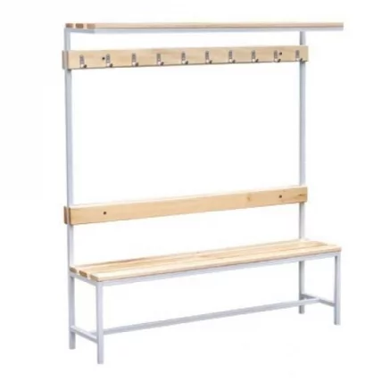 Скамья для спортивных раздевалок 1500 односторонняя с полкой для головного убора_0
