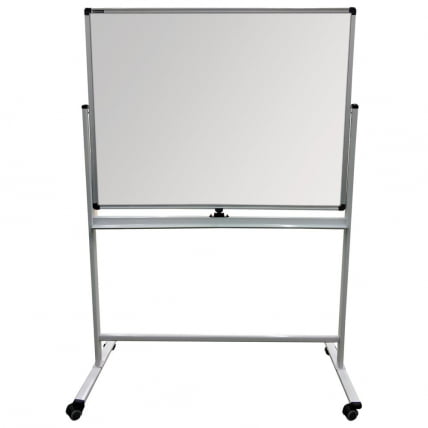 Доска для мела/магнитно-маркерная 2-сторонняя BRAUBERG PREMIUM на стенде 90х120 см Зеленая-белая_0