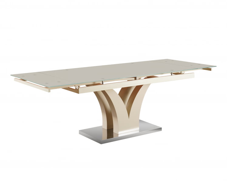 Стол обеденный Верона раскладной 160-220*90 глянцевый Бежевый_0