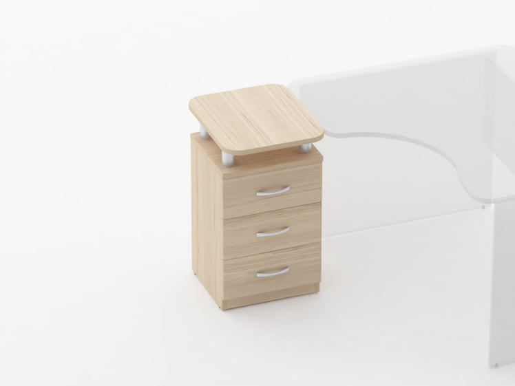 Тумба приставная на 3 ящика с проставками Glassy 3.10.17 Венге_1