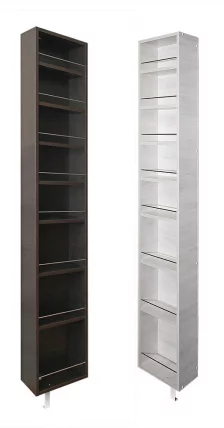 Поворотный шкаф в черном глянцевом стекле Лупо Шелф (правый) Беленый дуб_2