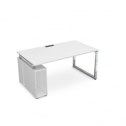 Стол с тумбой под системный блок GLOSS LINE НССБ-О.995 Белый Премиум_0